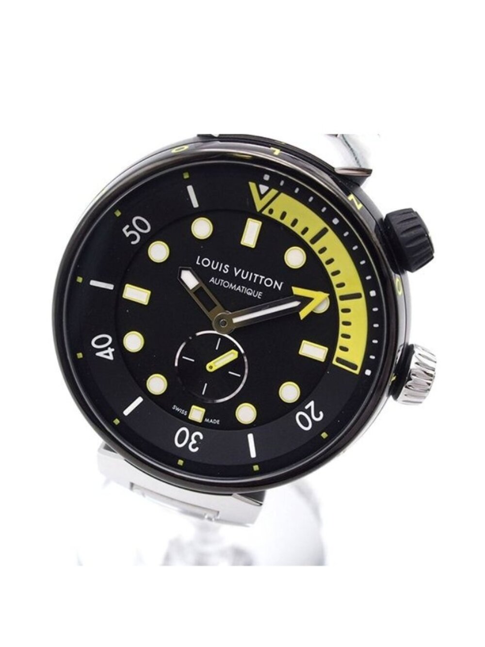 Louis Vuitton Tambour Street Diver Black SS Watch Automatic